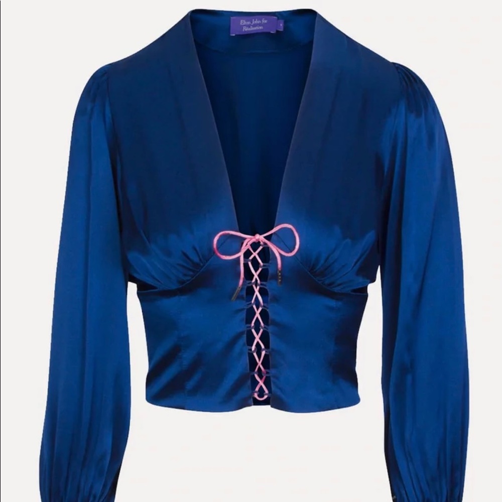 ISO Reformation Bennie top in blue, size xs